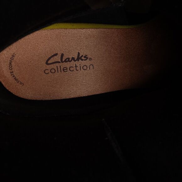 Clarks Boots Womens SZ 9M Black Zylah Rose Wedge Ankle Leather Side Zip Comfort - Picture 13 of 14